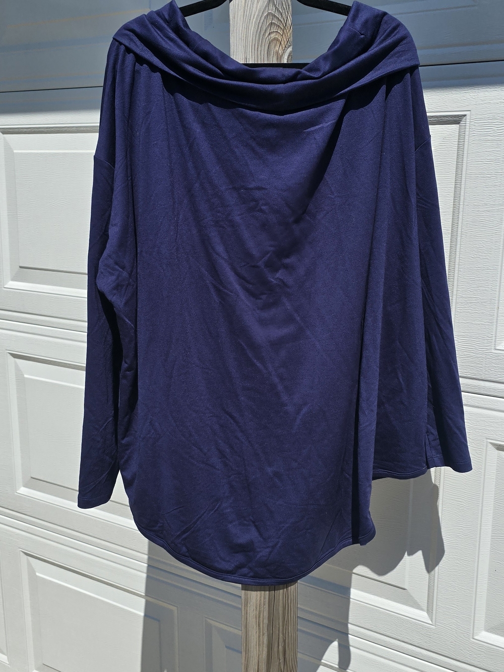 Avenue Navy Blue Knit Cowl Neck Top 30/32